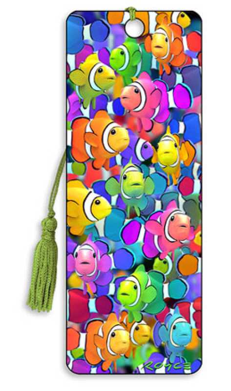 3D Lesezeichen Colorful Clownfish